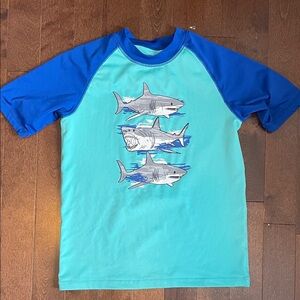 Blue Shark Print Kids Swim Shirt ⭐️2 for 12⭐️